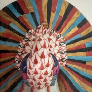 Herend Fishnet Figurine Peacock Rust